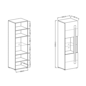 Vetrina design collezione BREDA colore rovere