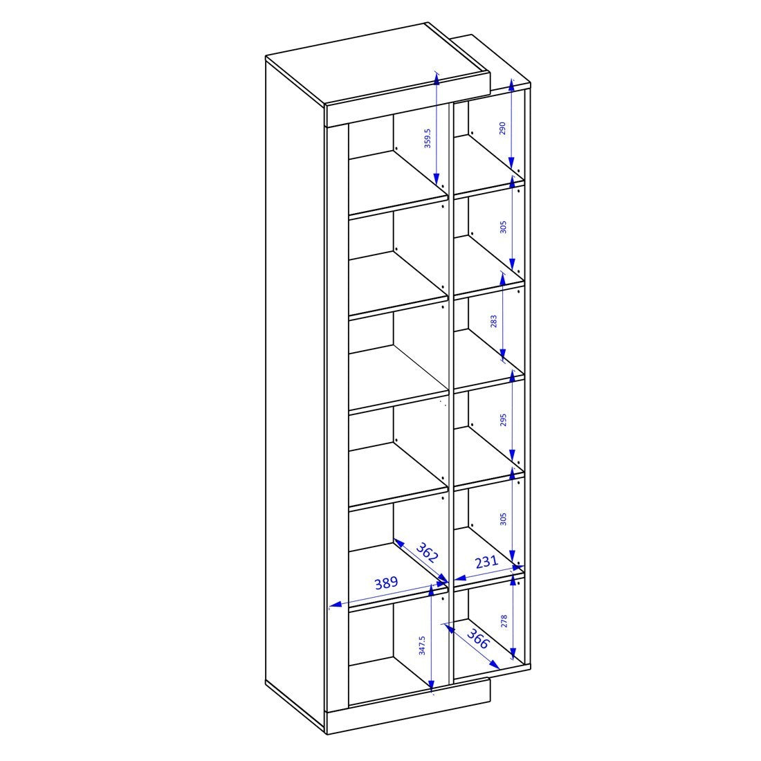 Vetrina design colore rovere e bianco lucido collezione SINATRA.