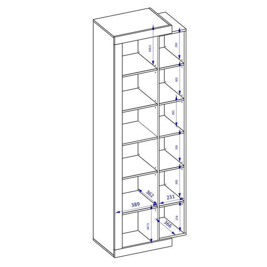 Vetrina design colore rovere e bianco lucido collezione SINATRA.