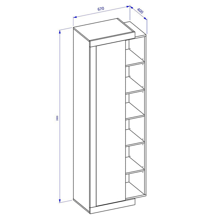 Vetrina design colore rovere e bianco lucido collezione SINATRA.