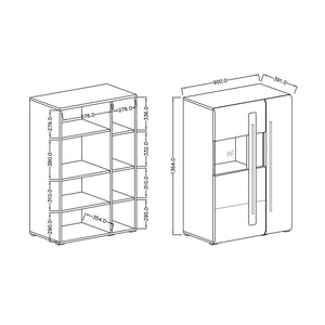 Vetrina design XL collezione BREDA. Colori bianco opaco e bianco lucido.