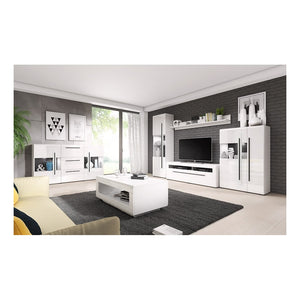 Vetrina design XL collezione BREDA. Colori bianco opaco e bianco lucido.