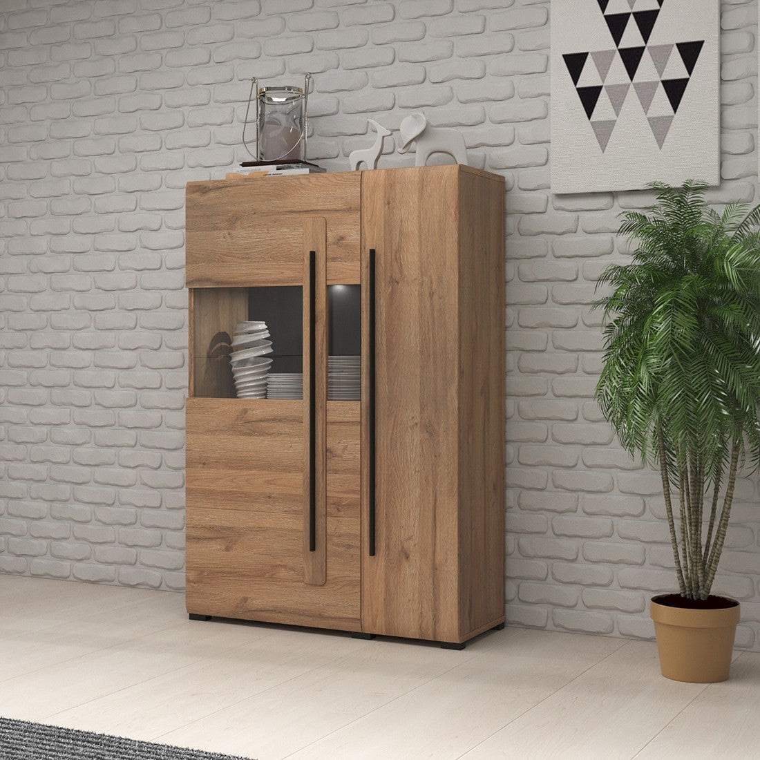 Vetrina design XL collezione BREDA. Colore quercia