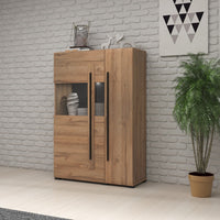 Vetrina design XL collezione BREDA. LED inclusi. Colore rovere.