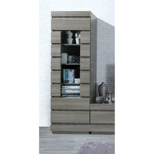 Vetrina DUCAL - 1 Porta - Colore Effetto Legno Grigio - 60 x 50 x 185 cm