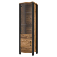 Vetrina alta a 2 porte design DARWIN – Abete e nero