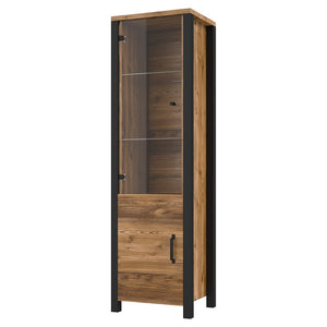 Vetrina alta a 2 porte design DARWIN – Abete e nero