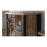 Vetrina alta a 2 porte design DARWIN – Abete e nero