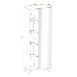 Vetrina alta design NIELSEN – 2 porte con illuminazione LED integrata