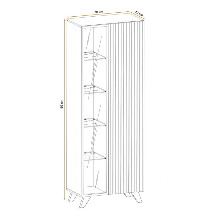 Vetrina alta design NIELSEN – 2 porte con illuminazione LED integrata