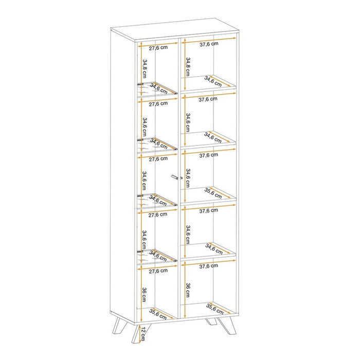 Vetrina alta design NIELSEN – 2 porte con illuminazione LED integrata