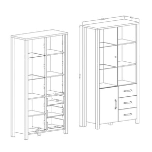 Vetrina larga DARWIN – Abete e nero