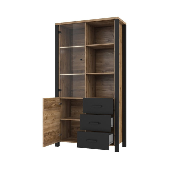 Vetrina larga DARWIN – Abete e nero