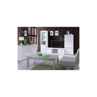 Vetrina Piccolo Modello FABIO - Bianco Lucido con LED - Stile Design - 55 x 191 x 40 cm