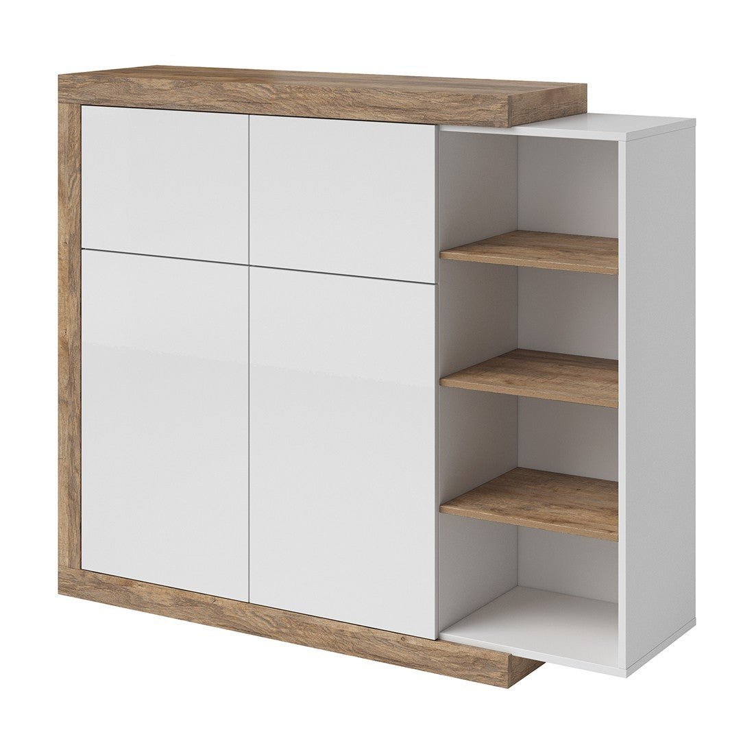 Vetrina piccolo modello SINATRA – Rovere e bianco lucido