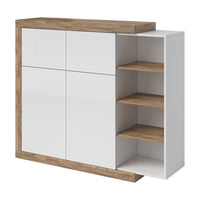 Vetrina piccolo modello SINATRA – Rovere e bianco lucido