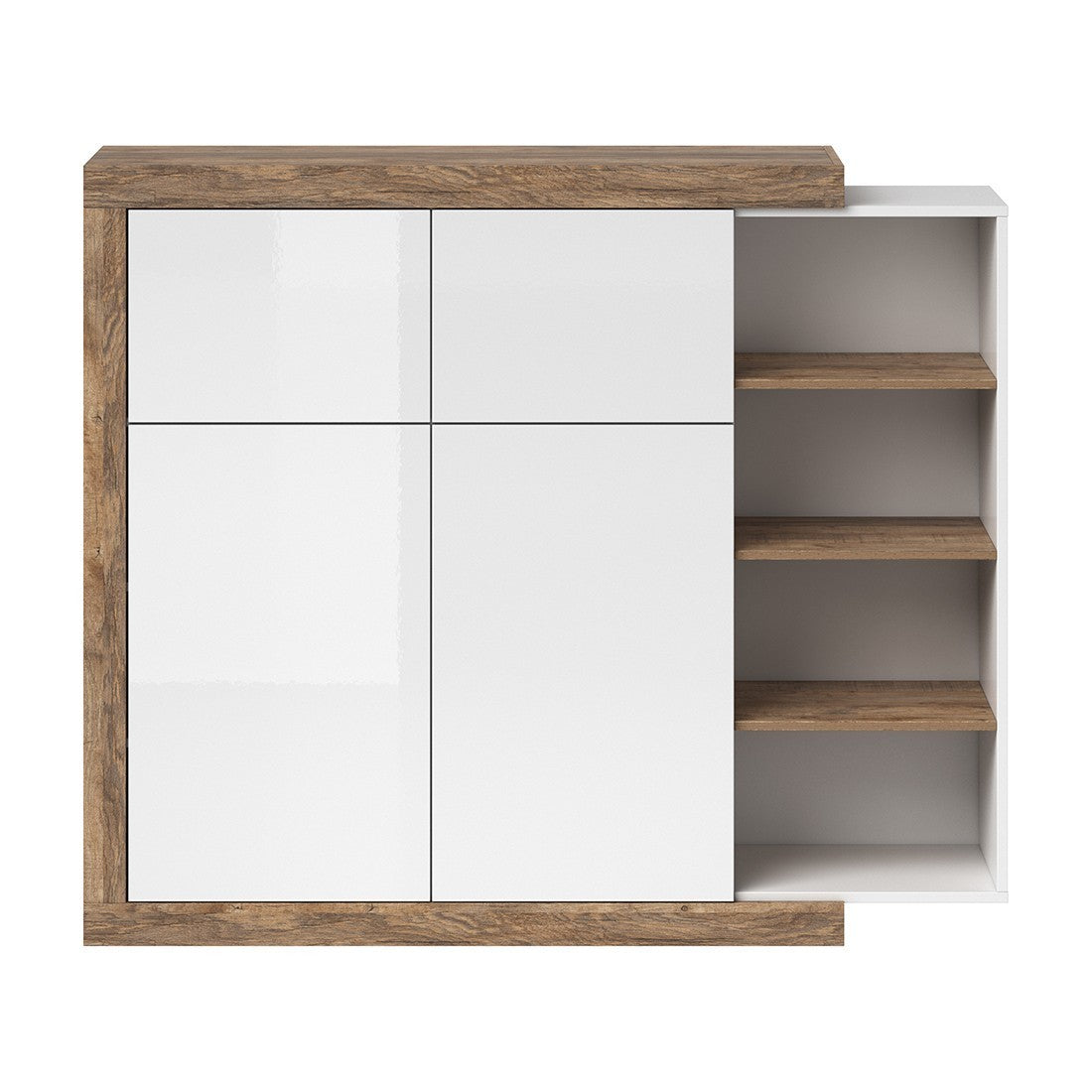 Vetrina piccolo modello SINATRA – Rovere e bianco lucido