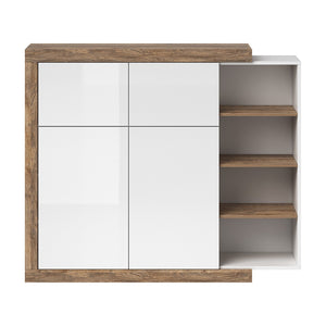 Vetrina piccolo modello SINATRA – Rovere e bianco lucido