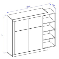 Vetrina piccolo modello SINATRA – Rovere e bianco lucido