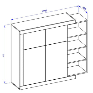 Vetrina piccolo modello SINATRA – Rovere e bianco lucido