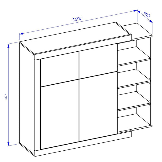 Vetrina piccolo modello SINATRA – Rovere e bianco lucido