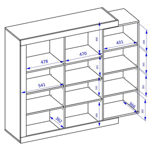 Vetrina piccolo modello SINATRA – Rovere e bianco lucido