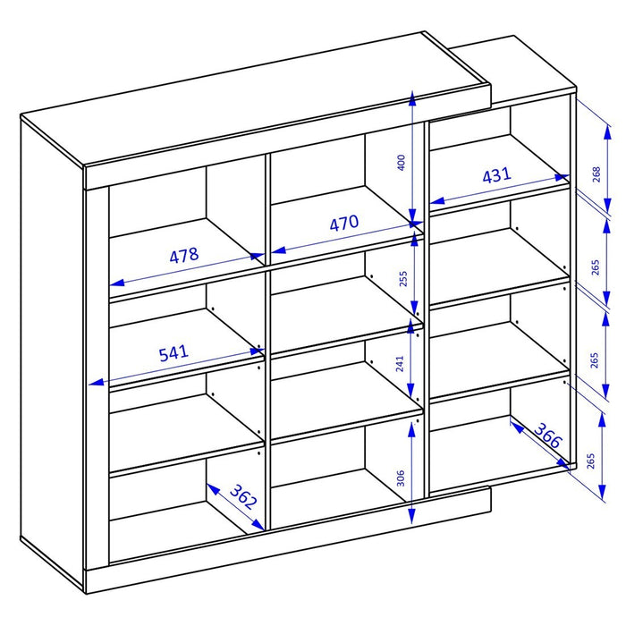 Vetrina piccolo modello SINATRA – Rovere e bianco lucido