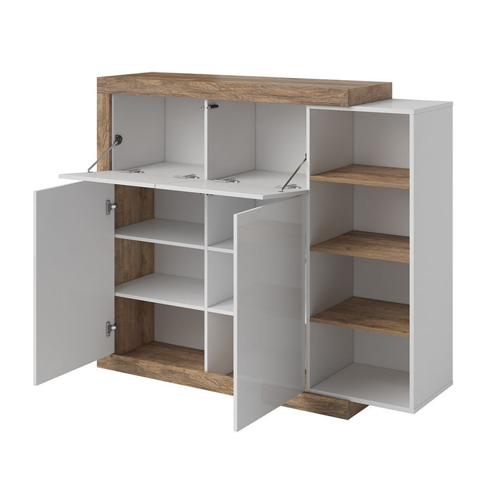 Vetrina piccolo modello SINATRA – Rovere e bianco lucido