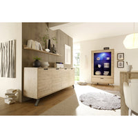 Vetrina SHOW – 2 porte in vetro e 1 cassetto – Color quercia chiara – Design moderno