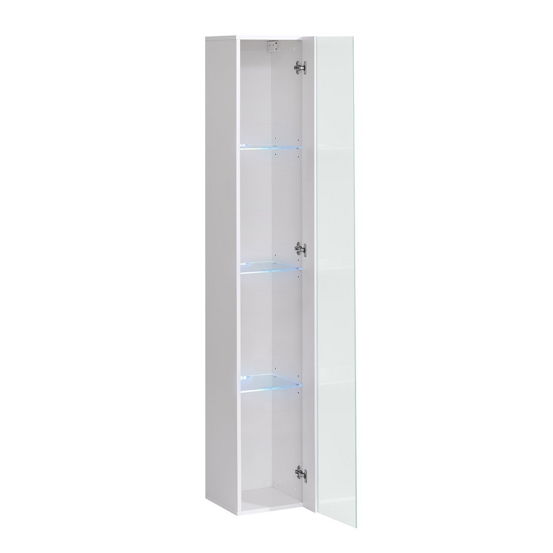 Vetrina sospesa – Bianco – Collezione SWITCH – Porta in vetro e LED inclusi – Modello grande