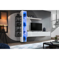 Vetrina sospesa – Bianco – Collezione SWITCH – Porta in vetro e LED inclusi – Modello grande