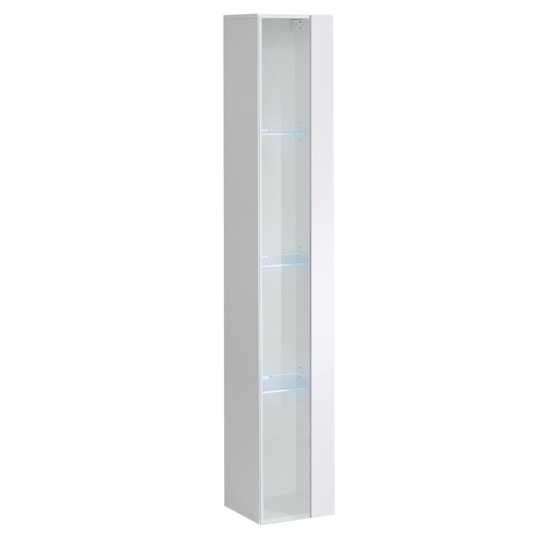 Vetrina sospesa – Bianco – Collezione SWITCH – Porta in vetro e LED inclusi – Modello grande