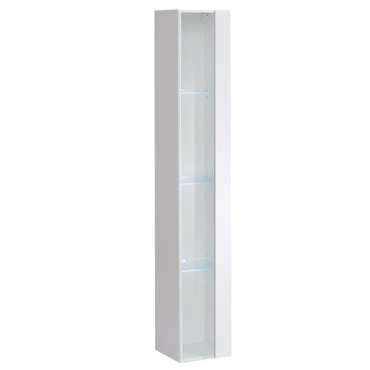 Vetrina sospesa – Bianco – Collezione SWITCH – Porta in vetro e LED inclusi – Modello grande