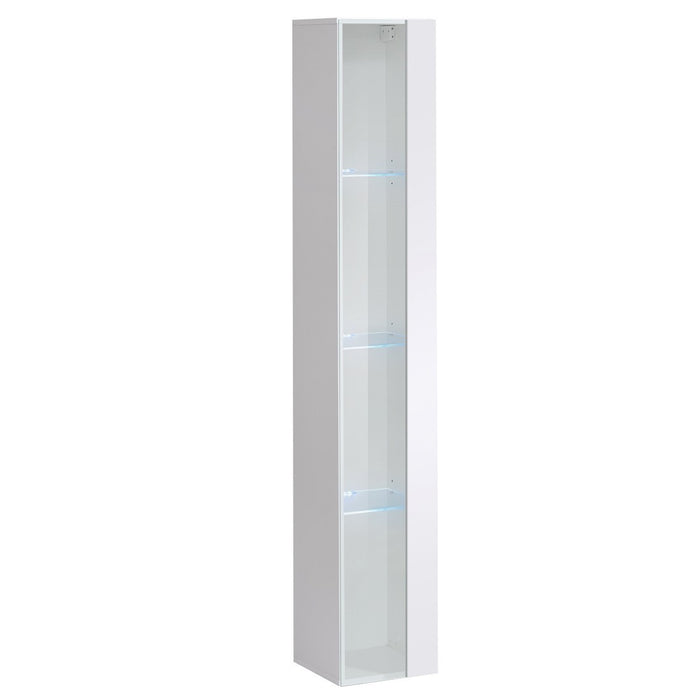 Vetrina sospesa – Bianco – Collezione SWITCH – Porta in vetro e LED inclusi – Modello grande