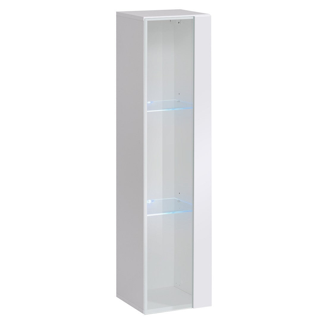 Vetrina sospesa – Bianco – Collezione SWITCH – Porta in vetro e LED inclusi – Modello piccolo