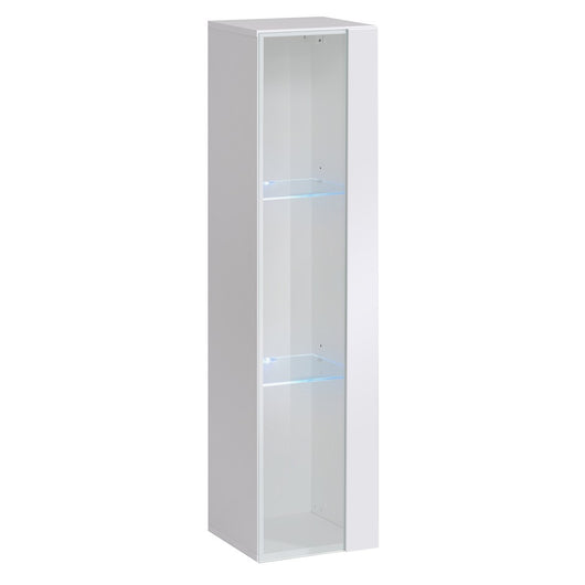 Vetrina sospesa – Bianco – Collezione SWITCH – Porta in vetro e LED inclusi – Modello piccolo
