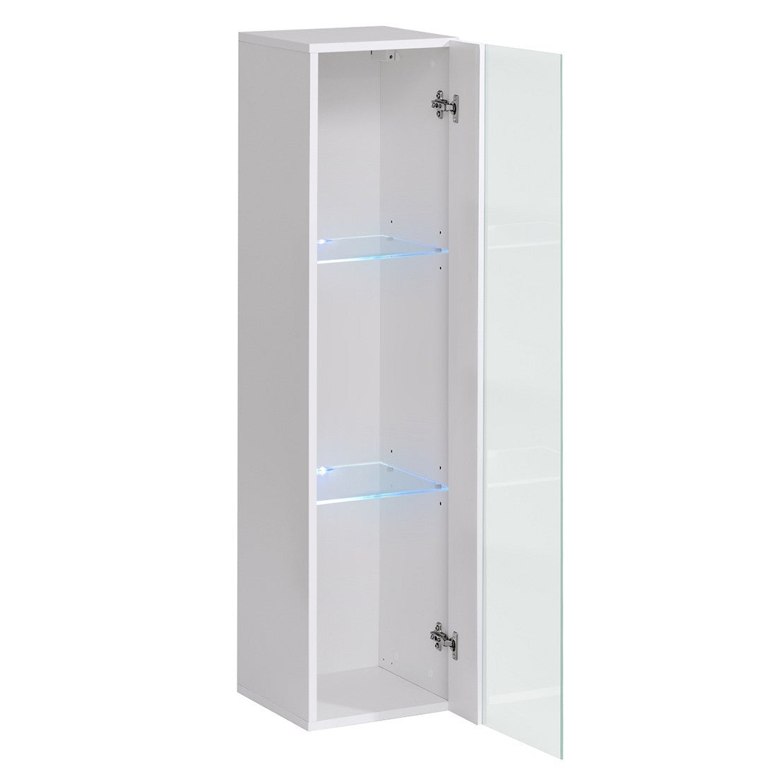Vetrina sospesa – Bianco – Collezione SWITCH – Porta in vetro e LED inclusi – Modello piccolo
