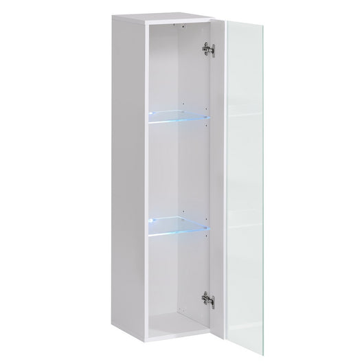 Vetrina sospesa – Bianco – Collezione SWITCH – Porta in vetro e LED inclusi – Modello piccolo