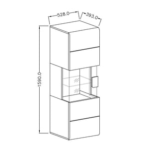 Vetrina sospesa collezione OHIO color antracite e rovere