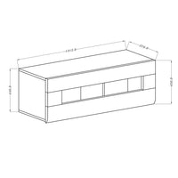 Vetrina sospesa orizzontale collezione OHIO colore grigio antracite e rovere.