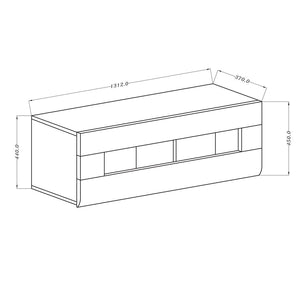 Vetrina sospesa orizzontale collezione OHIO colore grigio antracite e rovere.