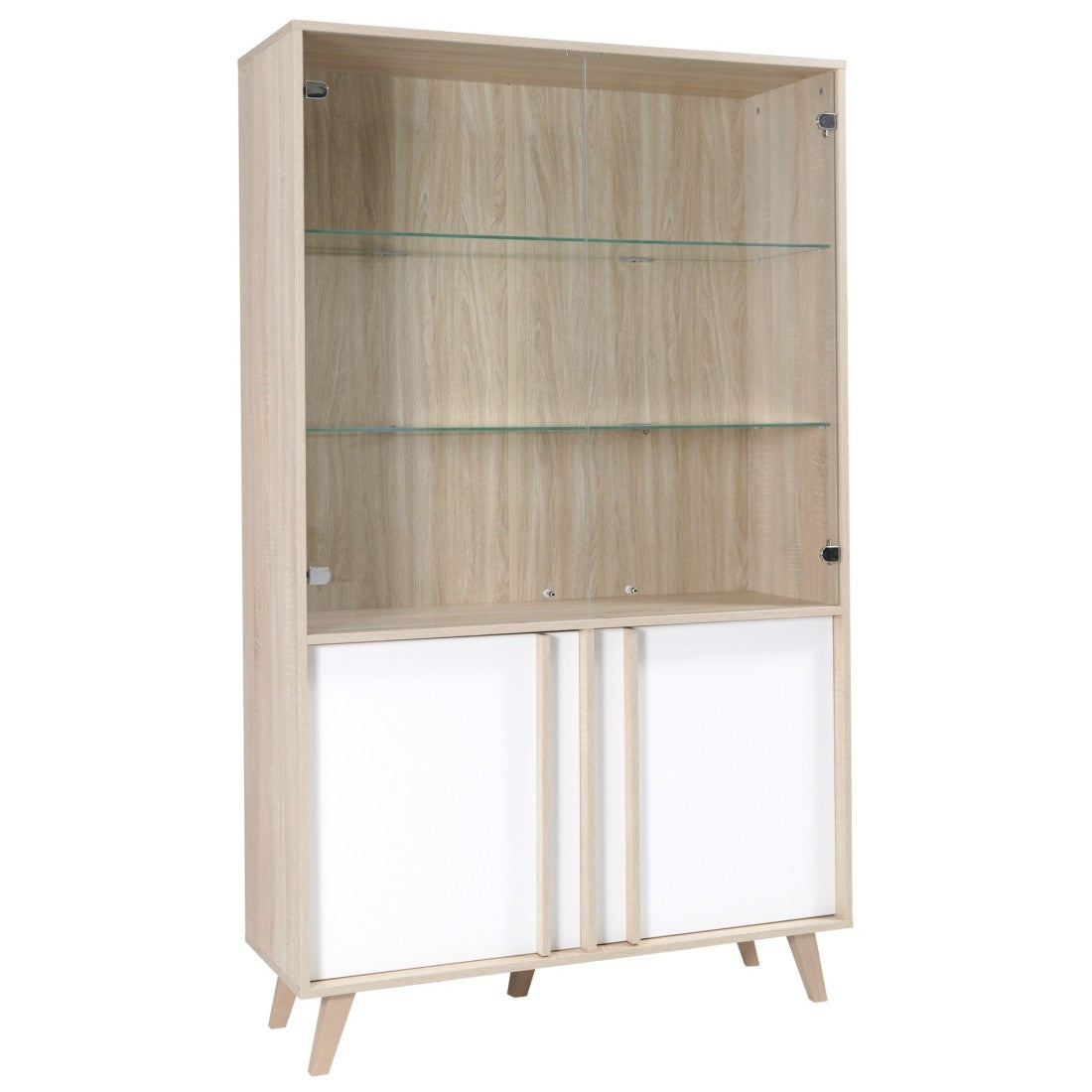 Vetrina, credenza, argenteria MALMO modello grande + LED. Mobile in stile SCANDINAVO ideale per la vostra sala da pranzo.