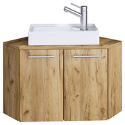 Vivere di Ezooza Mobile Angolare Sospeso con lavabo in ceramica di alta qualità, Rovere miele ,