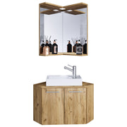 Vivere di Ezooza Mobile Angolare Sospeso con lavabo in ceramica di alta qualità e specchio, Rovere miele ,