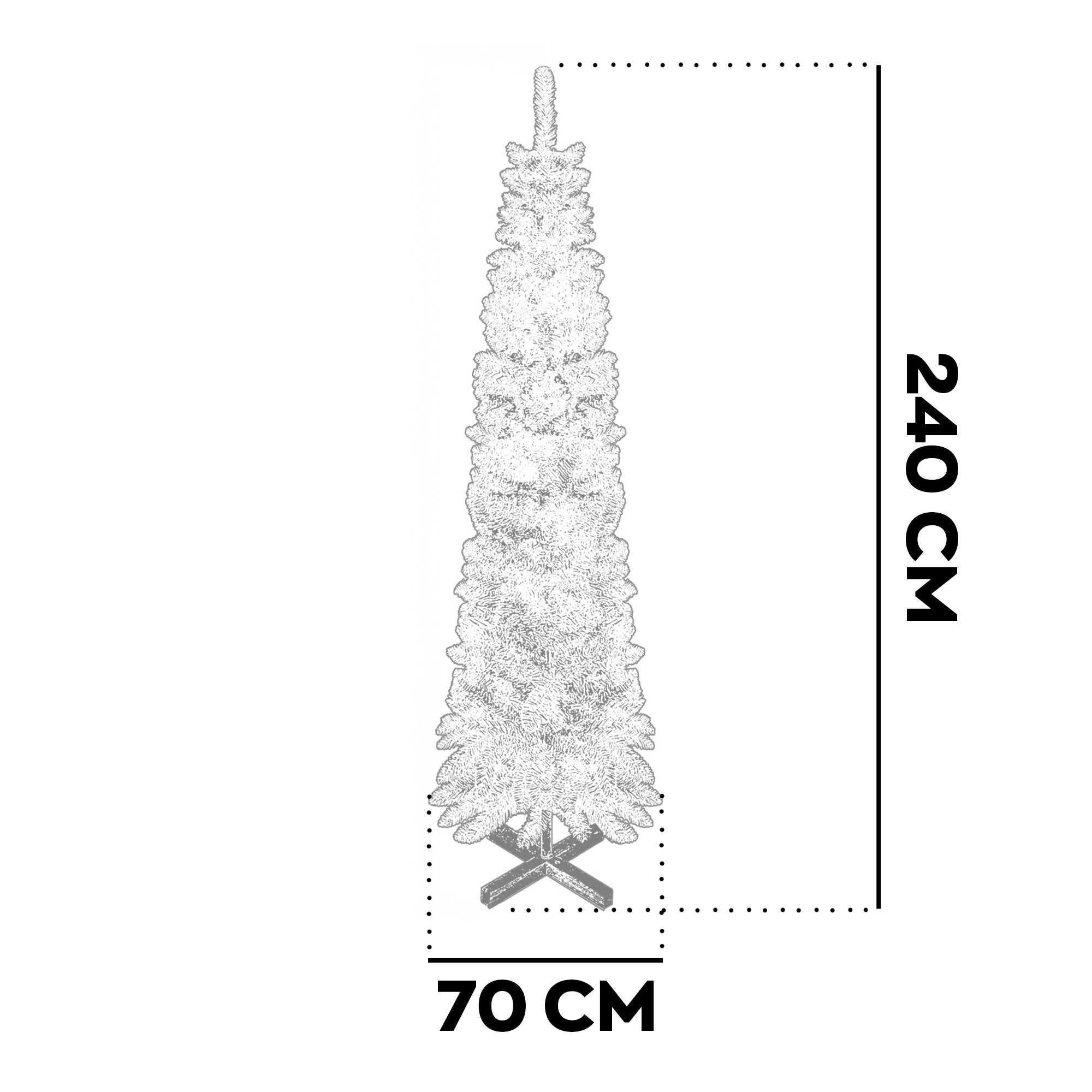 Vixen  - Albero di Natale modello Slim ø70x240H cm, 800 rami