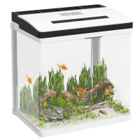 Acquario da 13L a Illuminazione LED con Fori di Ventilazione, in Vetro HD e ABS, 29x20x30.5 cm