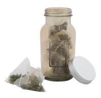 Barattolo Tall con Coperchio Vetro Riciclato Fumo Cm Ø 6.5X13.5(Made In Spain)