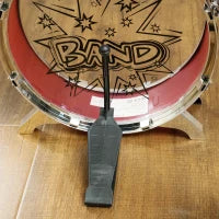 Batteria per Bambini 3-6 Anni a 7 Pezzi con Sgabello e Bacchette, in Plastica e Metallo, 72x29x56 cm, Rosso