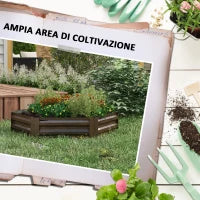Letto per Orto Rialzato Esagonale in Acciaio Galvanizzato con Fondo Aperto, Marrone