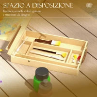 Cavalletto da Tavolo in Legno Pieghevole con Altezza e Angolazione Regolabile